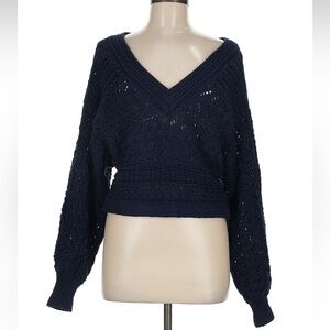 White House Black Market Deep Blue V-Neck Sweater